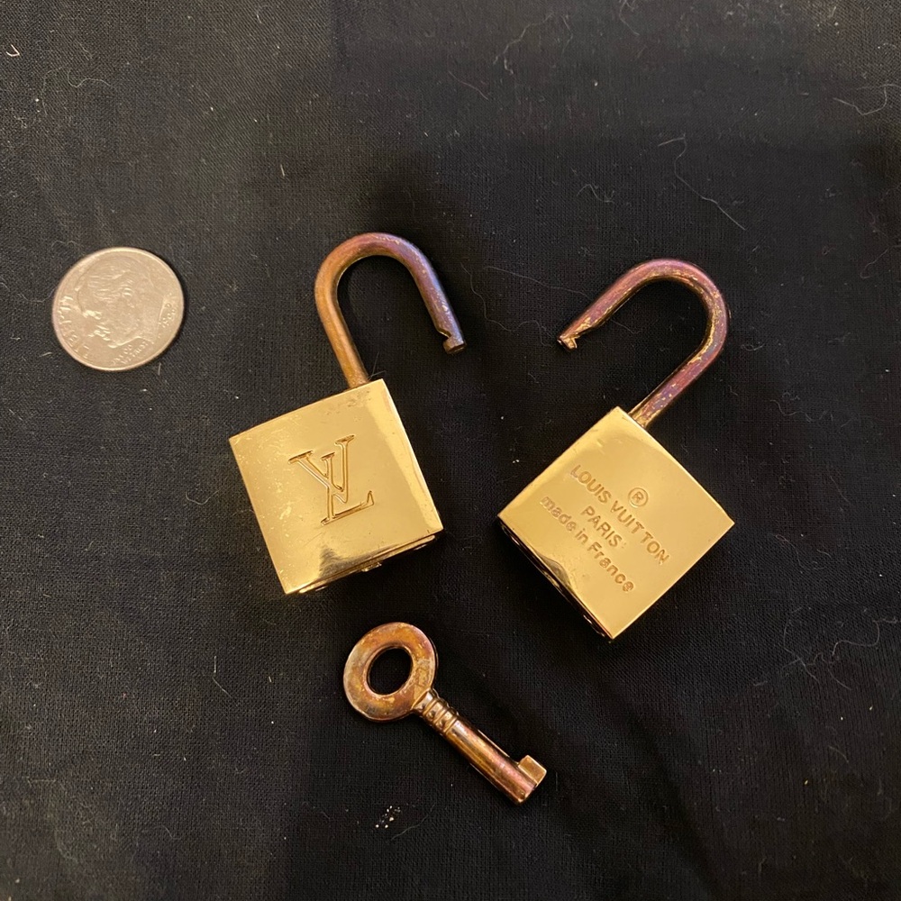 Louis Vuitton Gold Padlock Sets x 2